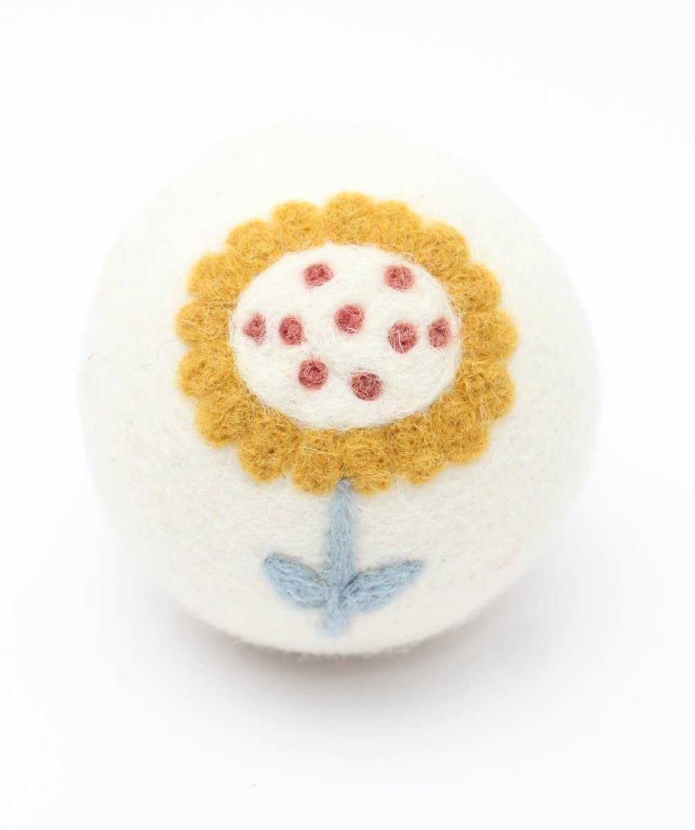 Flowers - Eco Wool Dryer Balls : Yellow/Pink